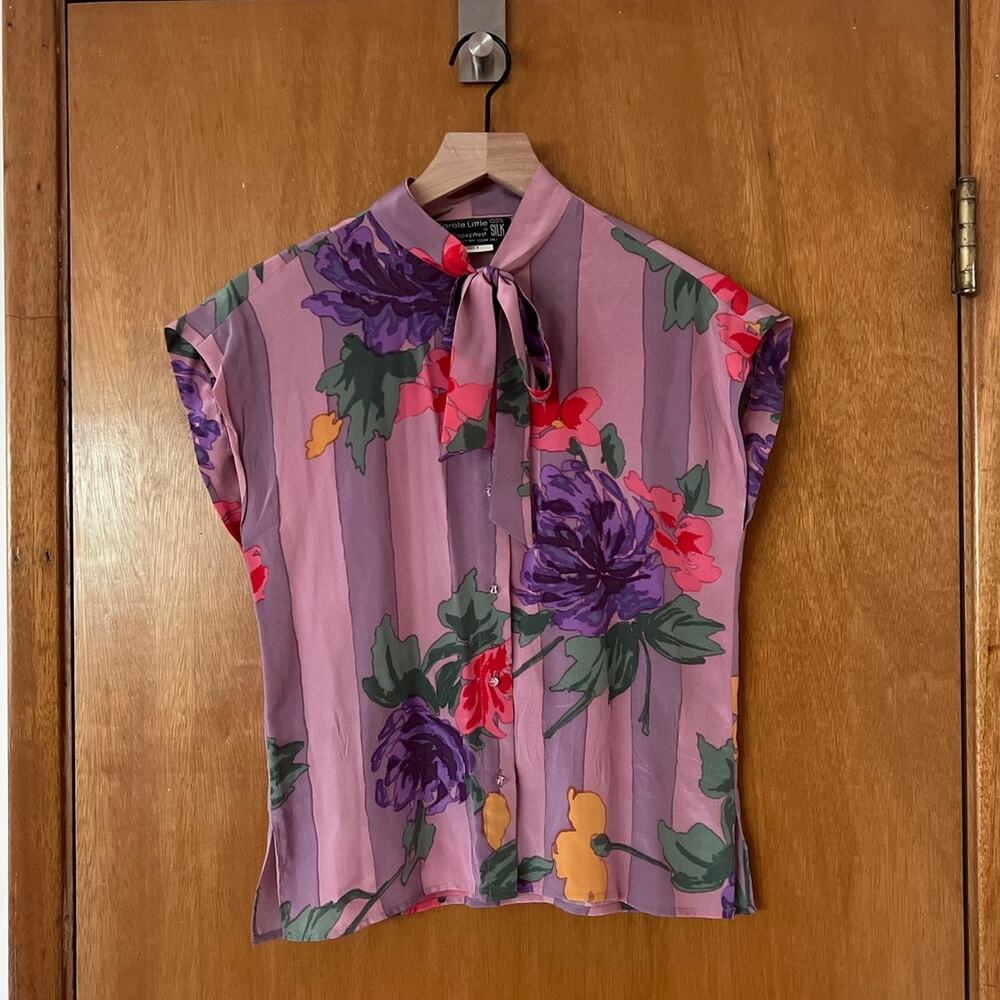 Vintage Carole Little Floral Blouse